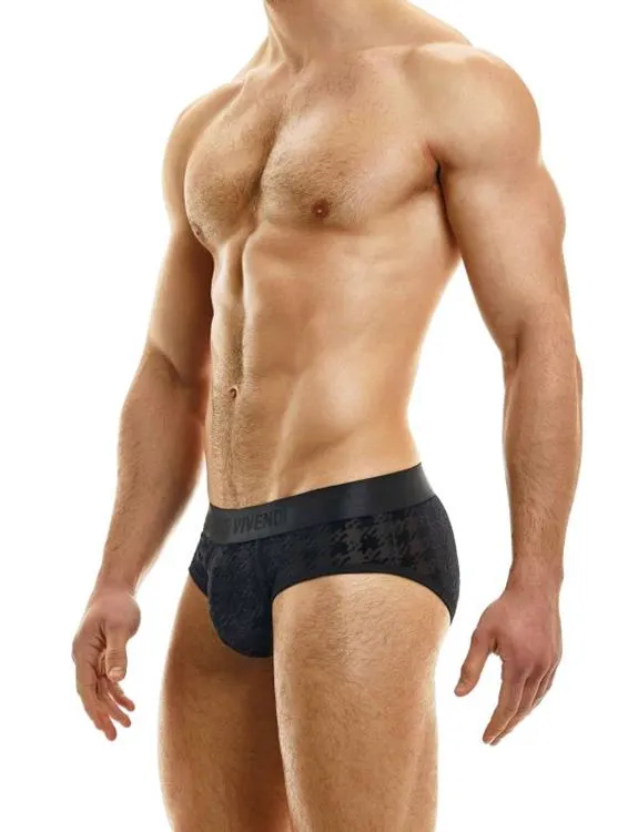 SLIP PIED DE POULE NOIR S