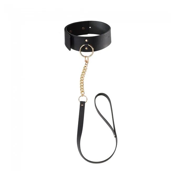 MAZE - COLLIER CHOKER AVEC LAISSE - NOIR