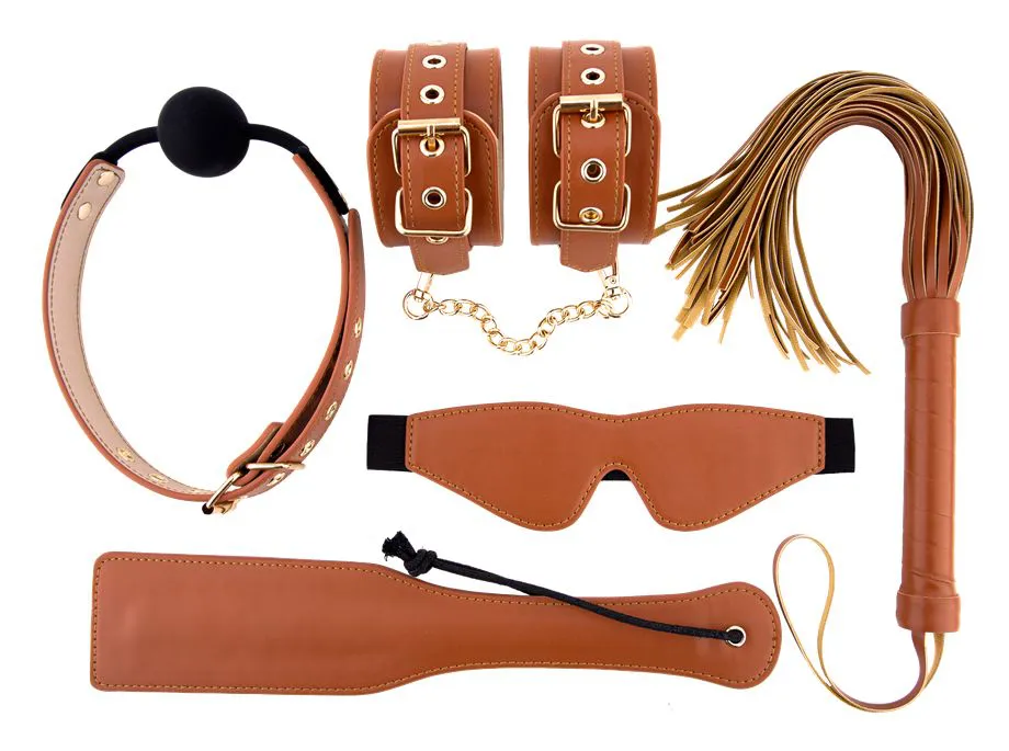 KIT BDSM CUIR VEGETALIEN COGNAC