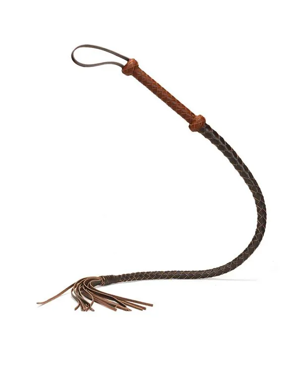 FOUET EN CUIR - NOIR & MARRON