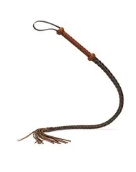 FOUET EN CUIR - NOIR & MARRON