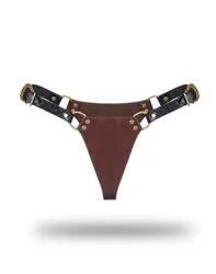CULOTTE EN CUIR - NOIR, MARRON & OR