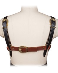 BRASSIÈRE EN CUIR - NOIR, MARRON & OR  3