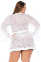 Peignoir en dentelle blanche 5