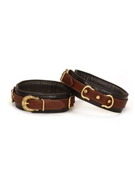 MENOTTES DE CUISSE EN CUIR - NOIR, MARRON ET OR 1