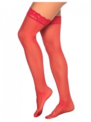 BAS NYLON ROUGE AUTOFIXANTS JARRETIERES TU 1